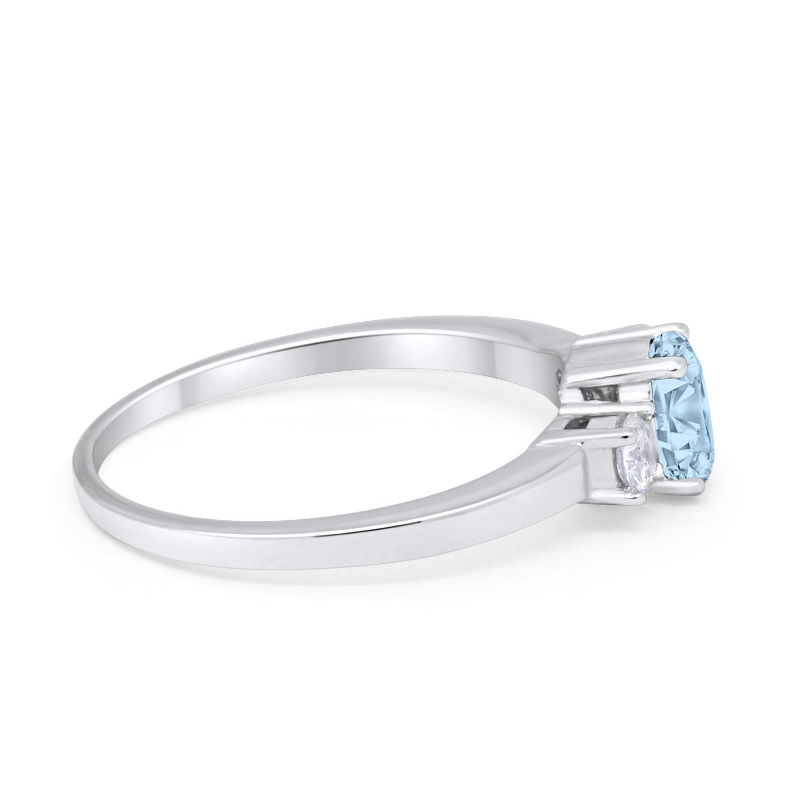 Solitaire Engagement Ring Oval Simulated Cubic Zirconia 925 Sterling Silver