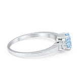 Solitaire Engagement Ring Oval Simulated Cubic Zirconia 925 Sterling Silver