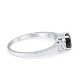 Solitaire Engagement Ring Oval Simulated Cubic Zirconia 925 Sterling Silver