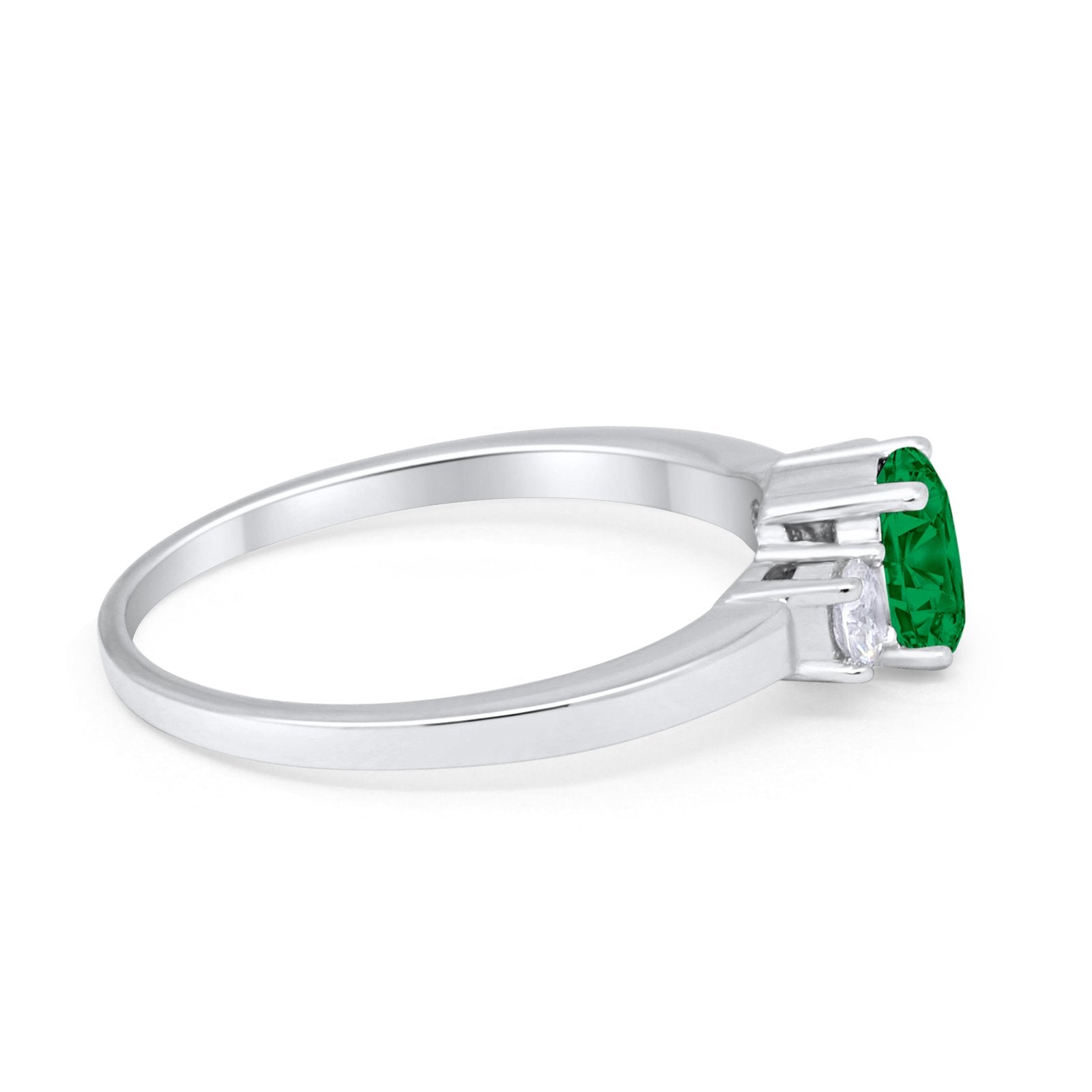 Solitaire Engagement Ring Oval Simulated Cubic Zirconia 925 Sterling Silver