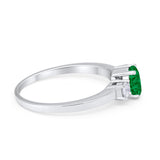 Solitaire Engagement Ring Oval Simulated Cubic Zirconia 925 Sterling Silver