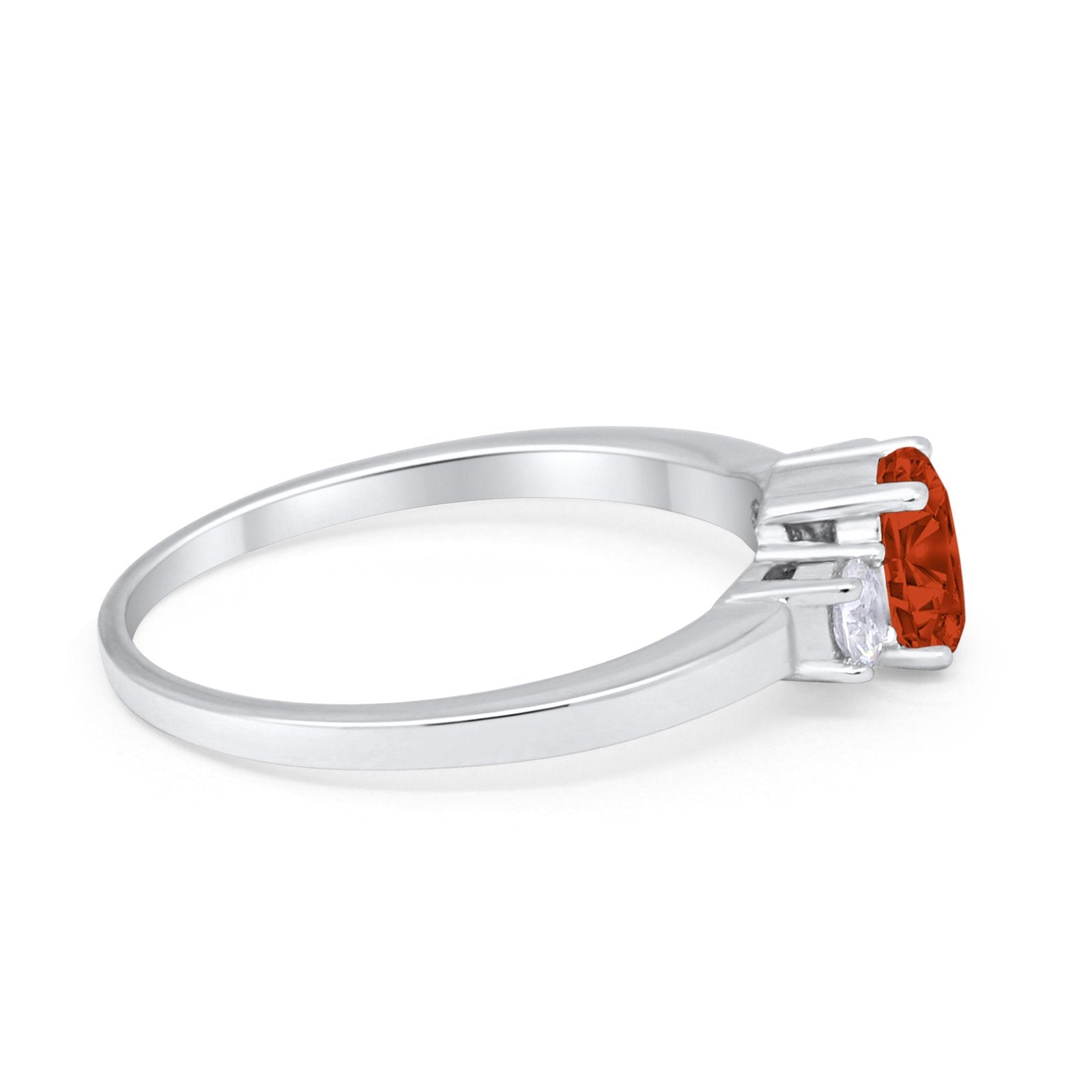 Solitaire Engagement Ring Oval Simulated Cubic Zirconia 925 Sterling Silver