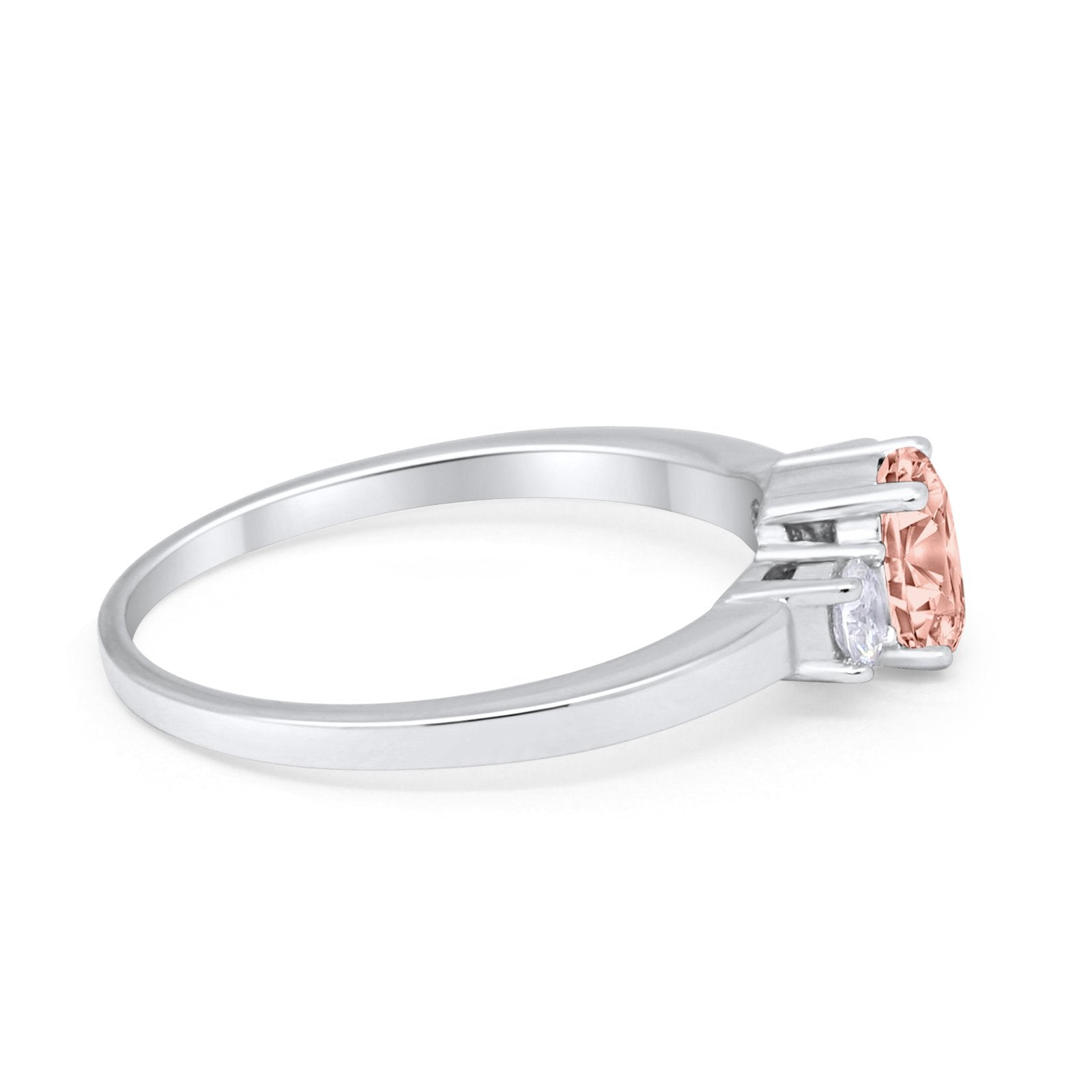 Solitaire Engagement Ring Oval Simulated Cubic Zirconia 925 Sterling Silver