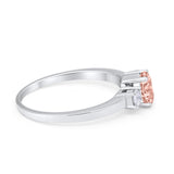 Solitaire Engagement Ring Oval Simulated Cubic Zirconia 925 Sterling Silver