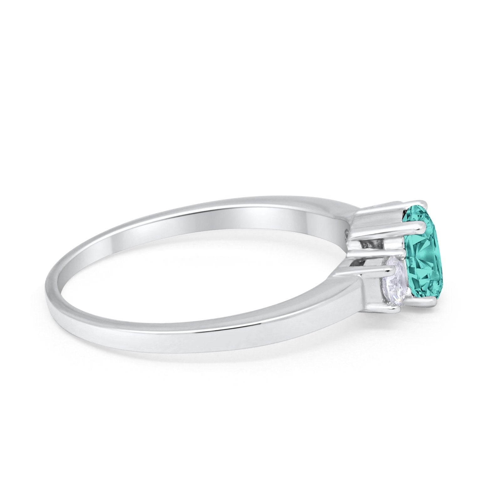 Solitaire Engagement Ring Oval Simulated Cubic Zirconia 925 Sterling Silver