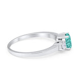 Solitaire Engagement Ring Oval Simulated Cubic Zirconia 925 Sterling Silver