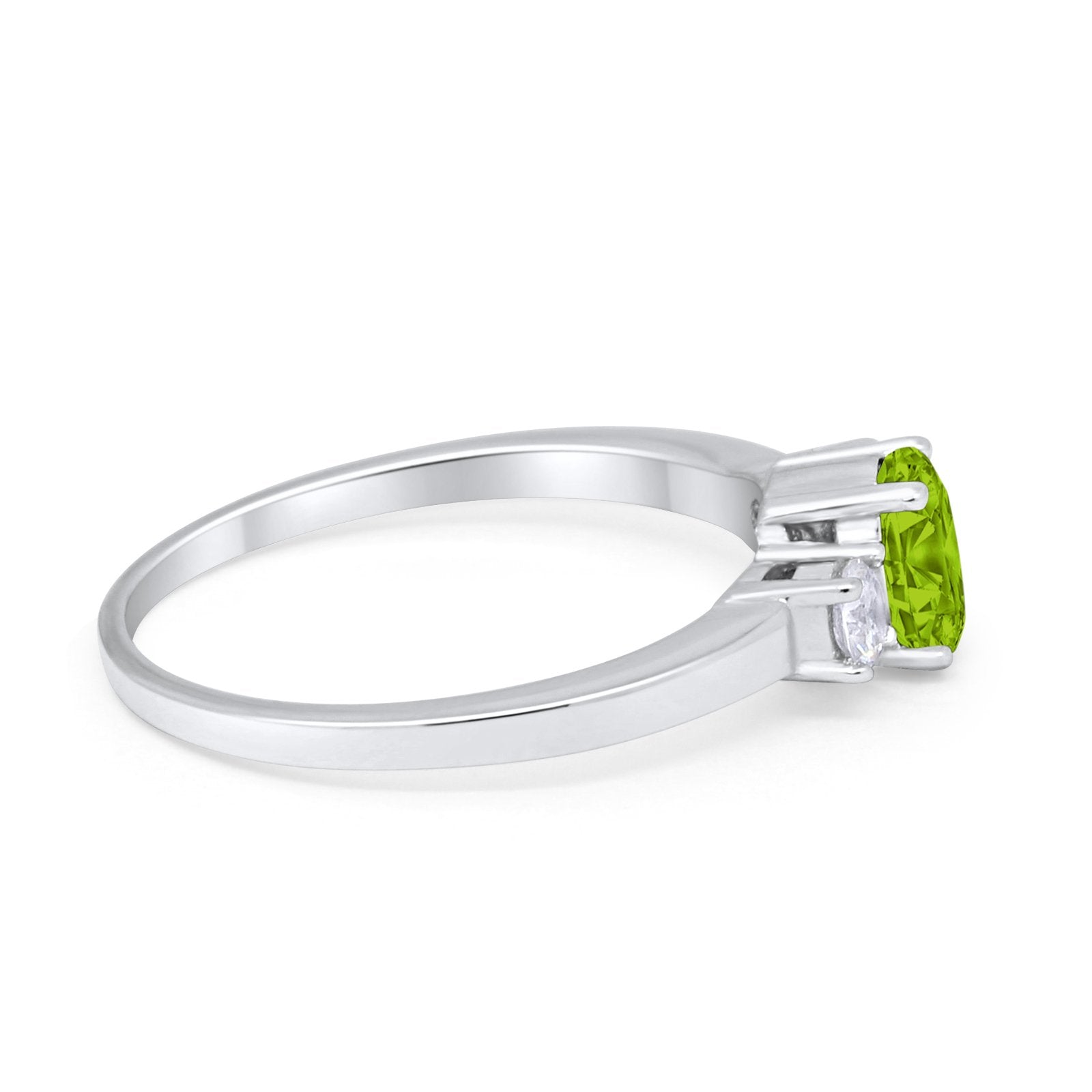 Solitaire Engagement Ring Oval Simulated Cubic Zirconia 925 Sterling Silver
