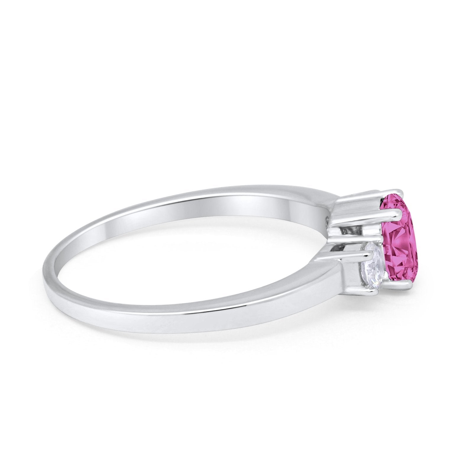 Solitaire Engagement Ring Oval Simulated Cubic Zirconia 925 Sterling Silver