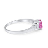 Solitaire Engagement Ring Oval Simulated Cubic Zirconia 925 Sterling Silver