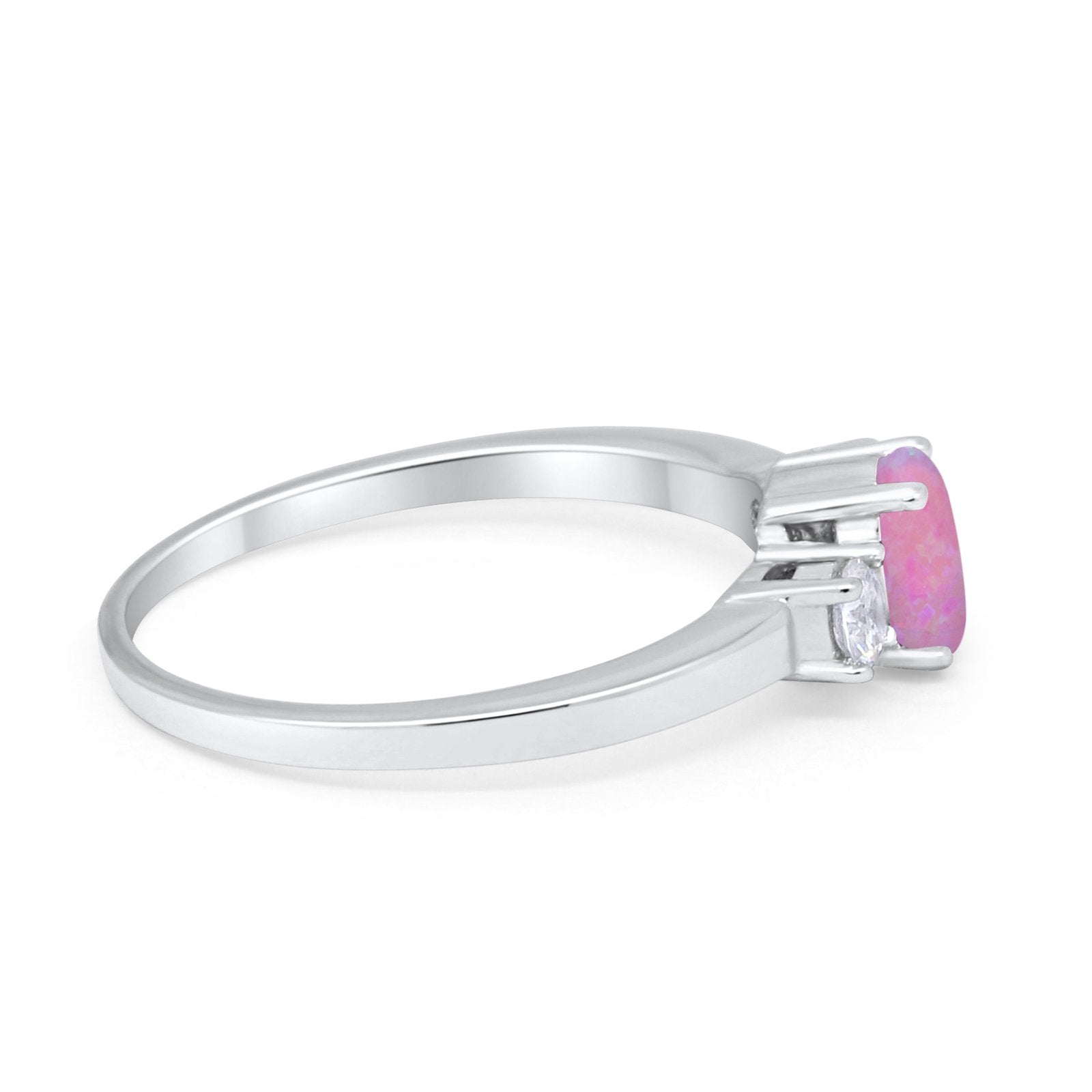 Solitaire Engagement Ring Oval Simulated Cubic Zirconia 925 Sterling Silver