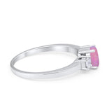 Solitaire Engagement Ring Oval Simulated Cubic Zirconia 925 Sterling Silver