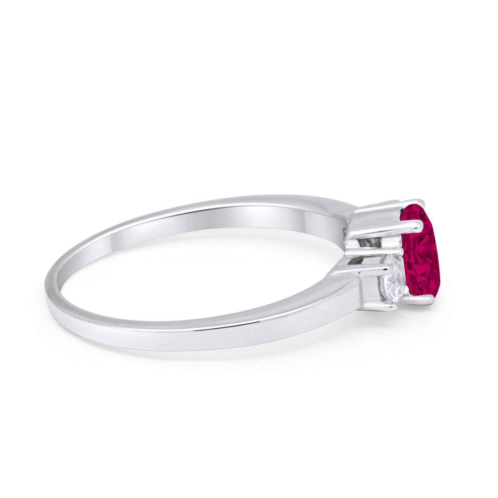 Solitaire Engagement Ring Oval Simulated Cubic Zirconia 925 Sterling Silver