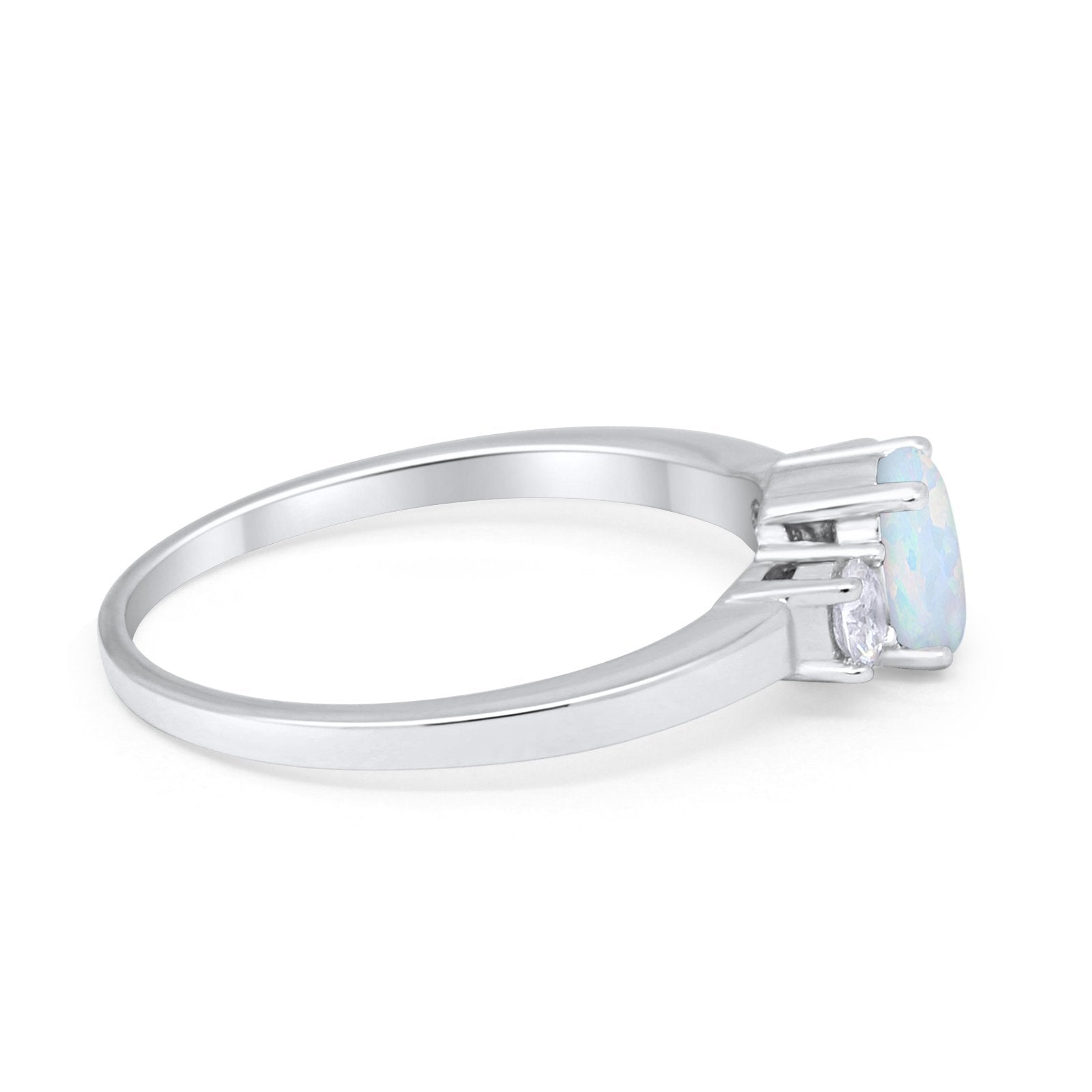 Solitaire Engagement Ring Oval Simulated Cubic Zirconia 925 Sterling Silver