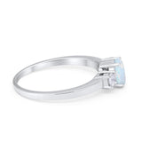 Solitaire Engagement Ring Oval Simulated Cubic Zirconia 925 Sterling Silver
