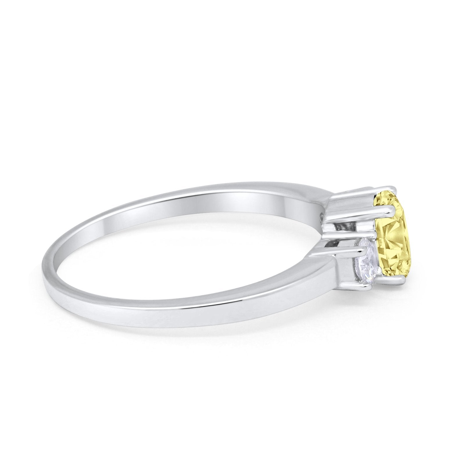 Solitaire Engagement Ring Oval Simulated Cubic Zirconia 925 Sterling Silver