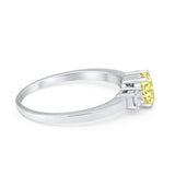 Solitaire Engagement Ring Oval Simulated Cubic Zirconia 925 Sterling Silver