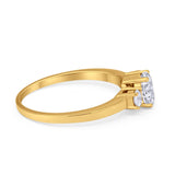Solitaire Engagement Ring Oval Simulated Cubic Zirconia 925 Sterling Silver