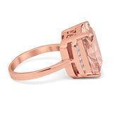Engagement Ring Radiant Cut Simulated Cubic Zirconia 925 Sterling Silver
