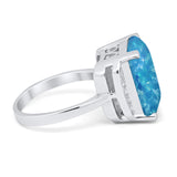 Engagement Ring Radiant Cut Simulated Cubic Zirconia 925 Sterling Silver