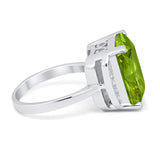 Engagement Ring Radiant Cut Simulated Cubic Zirconia 925 Sterling Silver