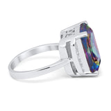 Engagement Ring Radiant Cut Simulated Cubic Zirconia 925 Sterling Silver