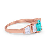 Engagement Ring Radiant Cut Simulated Cubic Zirconia 925 Sterling Silver