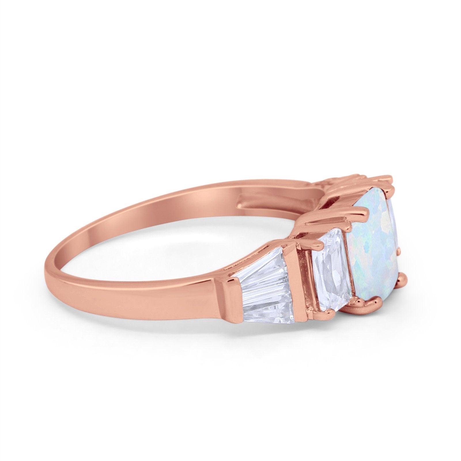 Engagement Ring Radiant Cut Simulated Cubic Zirconia 925 Sterling Silver