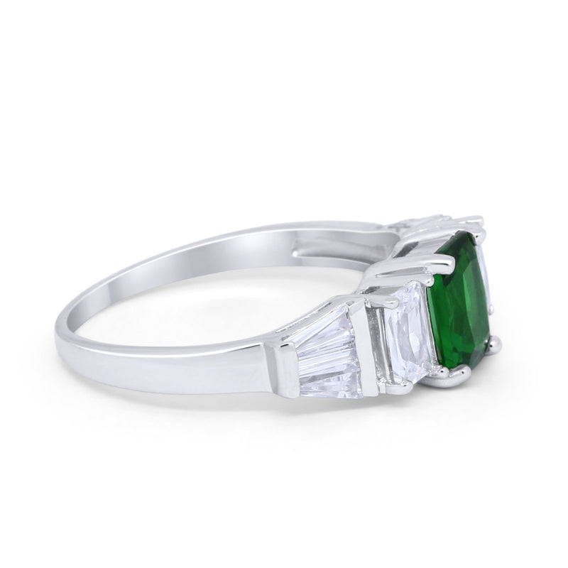 Engagement Ring Radiant Cut Simulated Cubic Zirconia 925 Sterling Silver