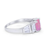 Engagement Ring Radiant Cut Simulated Cubic Zirconia 925 Sterling Silver