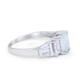 Engagement Ring Radiant Cut Simulated Cubic Zirconia 925 Sterling Silver