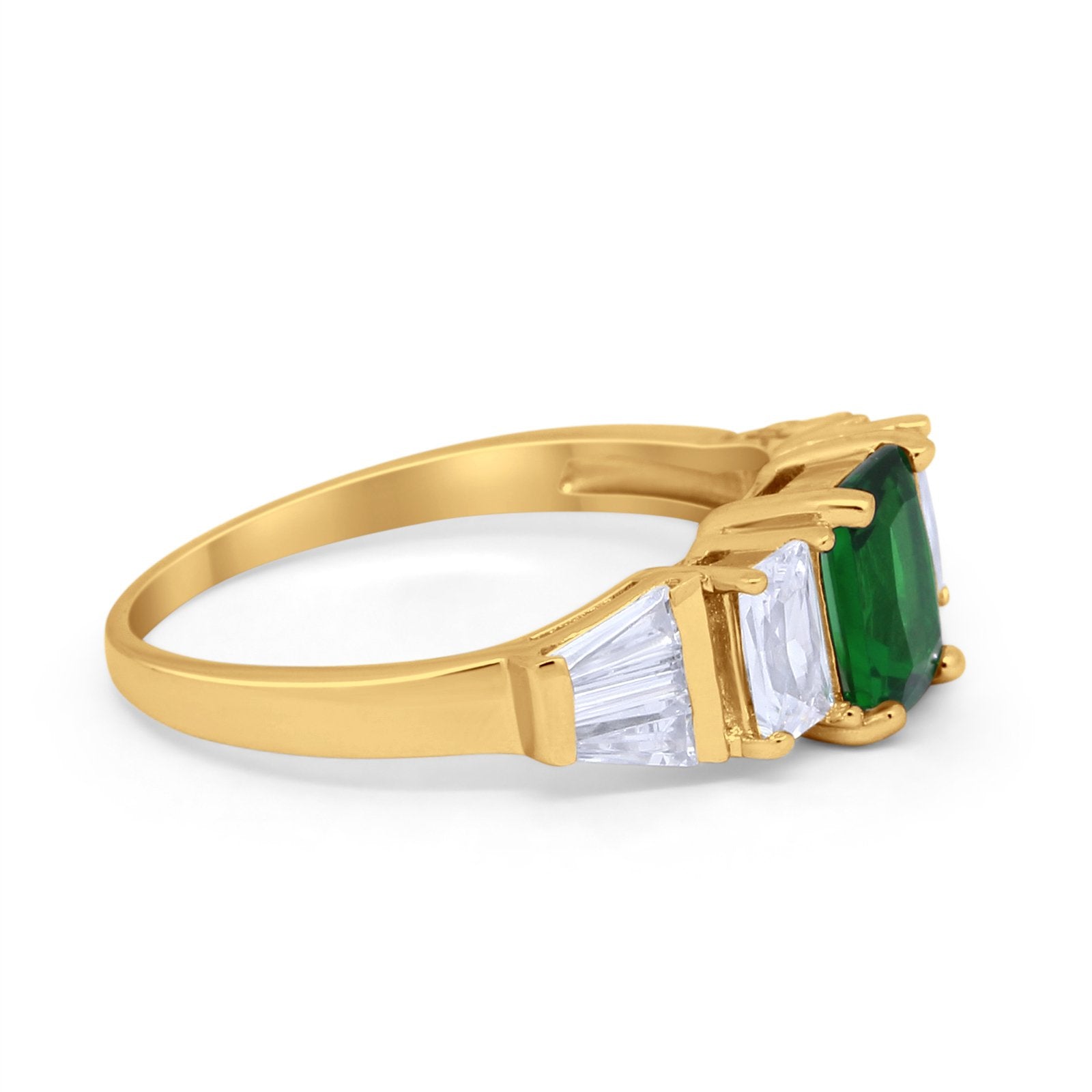 Engagement Ring Radiant Cut Simulated Cubic Zirconia 925 Sterling Silver