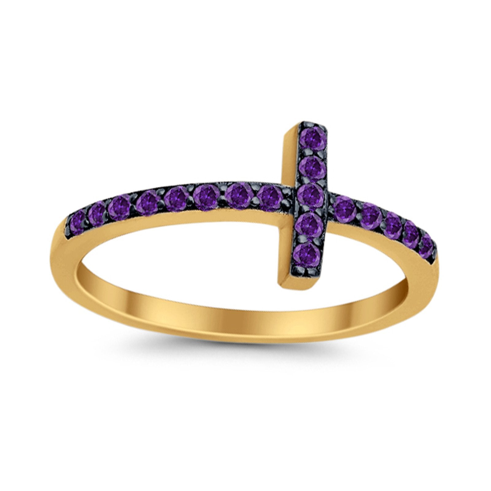 Wedding Eternity Sideways Cross Rings Simulated CZ 925 Sterling Silver