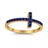 Wedding Eternity Sideways Cross Rings Simulated CZ 925 Sterling Silver