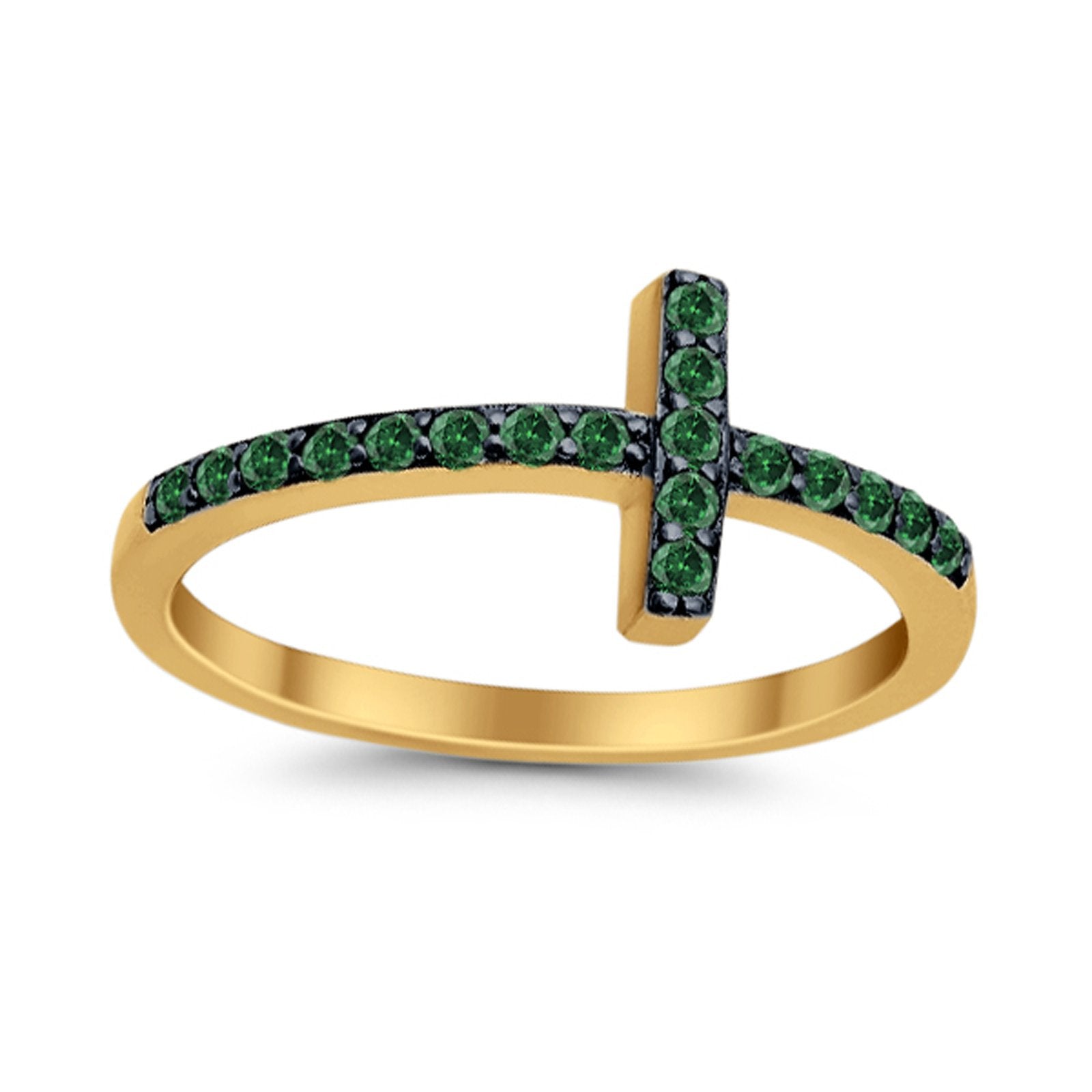 Wedding Eternity Sideways Cross Rings Simulated CZ 925 Sterling Silver