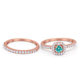 Wedding Band Ring Round Piece Simulated Cubic Zirconia 925 Sterling Silver