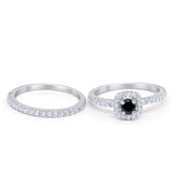 Wedding Band Ring Round Piece Simulated Cubic Zirconia 925 Sterling Silver