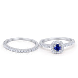 Wedding Band Ring Round Piece Simulated Cubic Zirconia 925 Sterling Silver