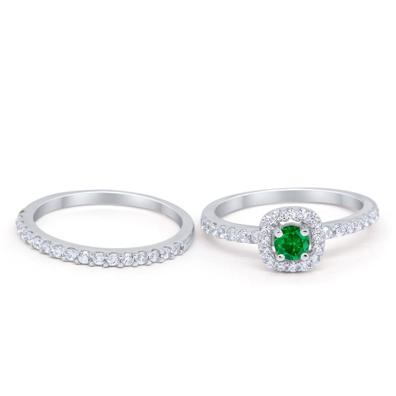 Wedding Band Ring Round Piece Simulated Cubic Zirconia 925 Sterling Silver