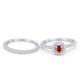 Wedding Band Ring Round Piece Simulated Cubic Zirconia 925 Sterling Silver