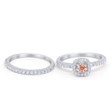 Wedding Band Ring Round Piece Simulated Cubic Zirconia 925 Sterling Silver