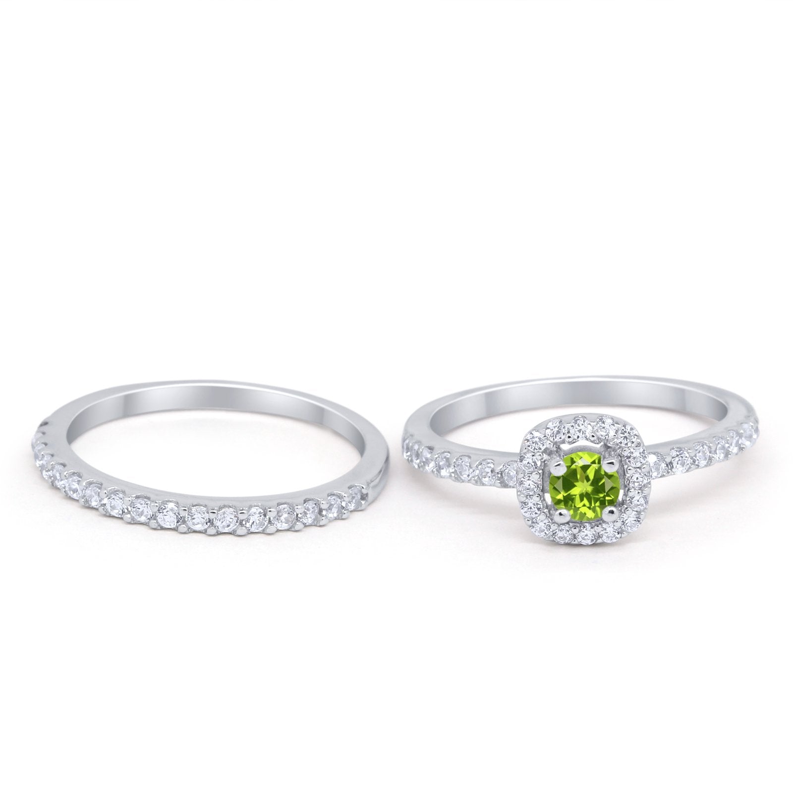 Wedding Band Ring Round Piece Simulated Cubic Zirconia 925 Sterling Silver