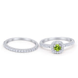 Wedding Band Ring Round Piece Simulated Cubic Zirconia 925 Sterling Silver