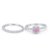 Wedding Band Ring Round Piece Simulated Cubic Zirconia 925 Sterling Silver
