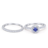 Wedding Band Ring Round Piece Simulated Cubic Zirconia 925 Sterling Silver