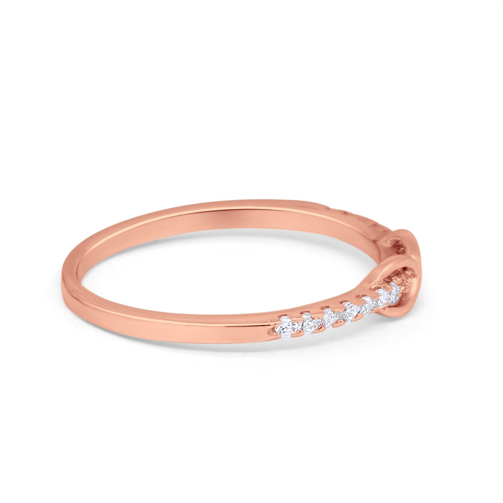 Petite Dainty Infinity Eternity Rings Simulated CZ 925 Sterling Silver