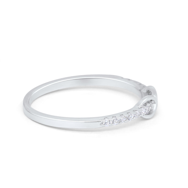 Petite Dainty Infinity Eternity Rings Simulated CZ 925 Sterling Silver