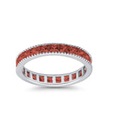 Full Eternity Wedding Band Ring Simulated CZ 925 Sterling Silver