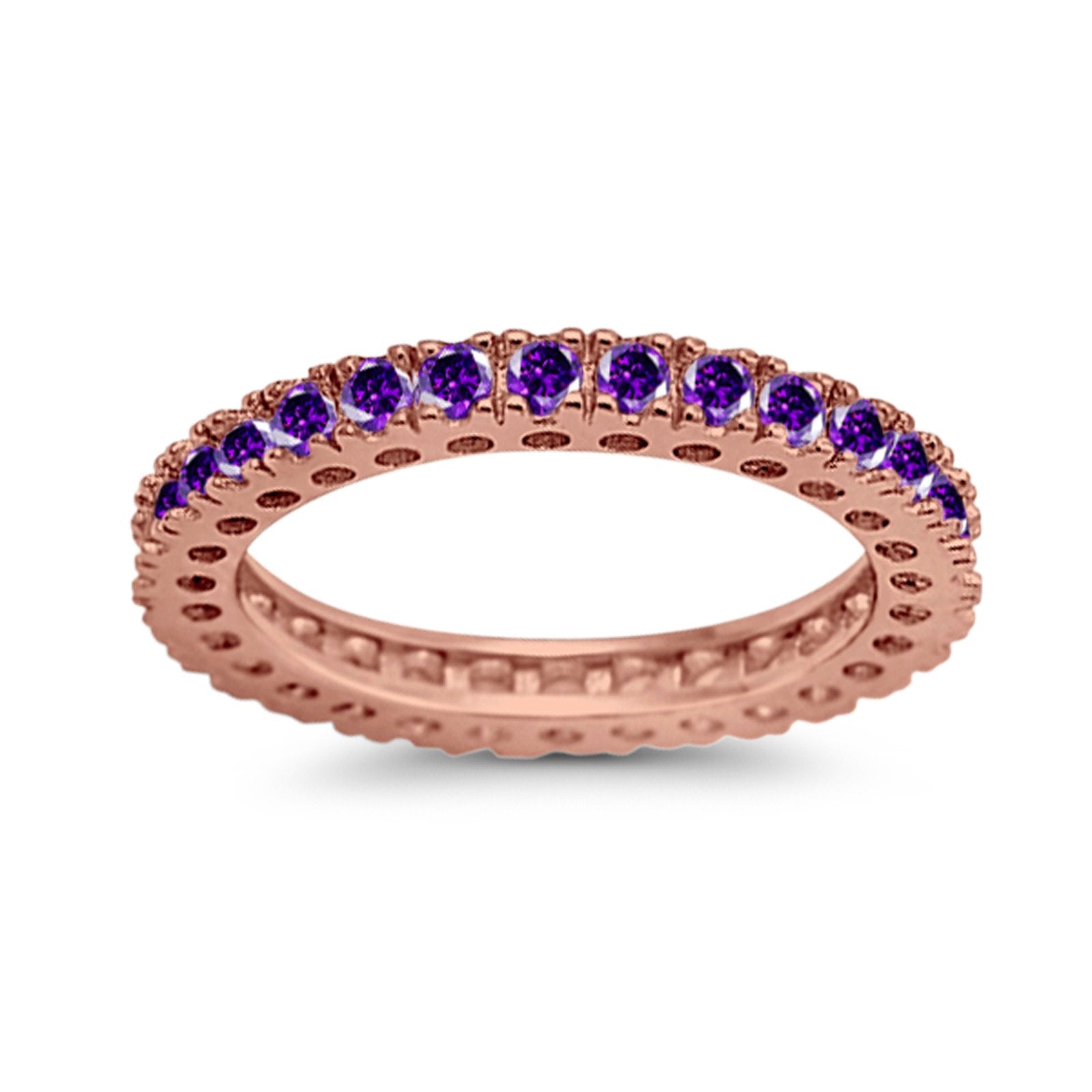 Eternity Wedding Band Rings Round Simulated CZ 925 Sterling Silver