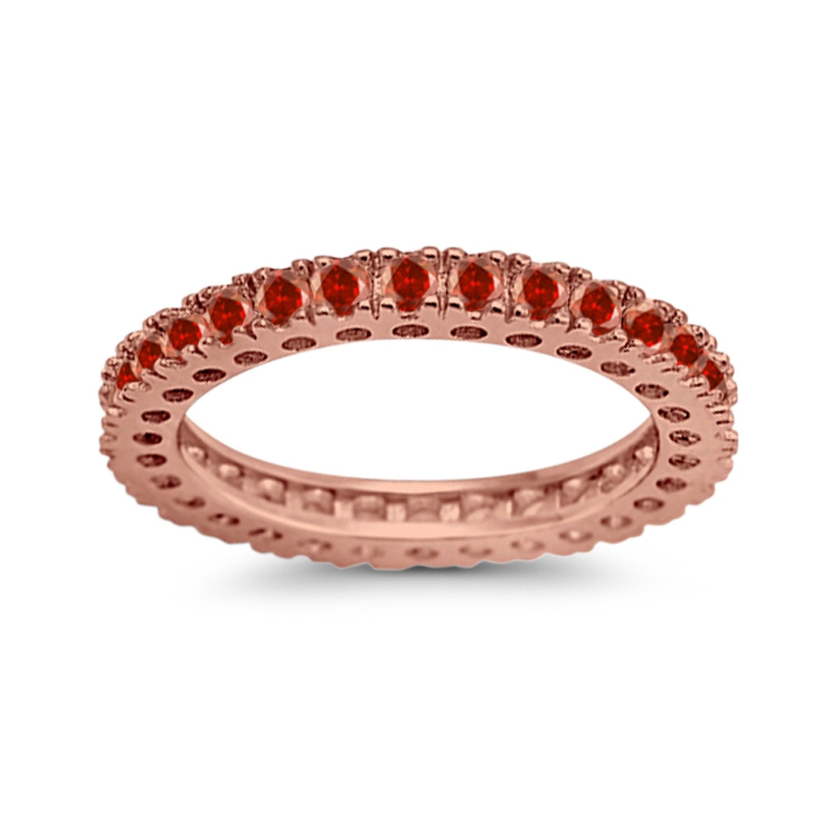 Eternity Wedding Band Rings Round Simulated CZ 925 Sterling Silver