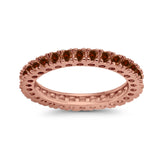 Eternity Wedding Band Rings Round Simulated CZ 925 Sterling Silver